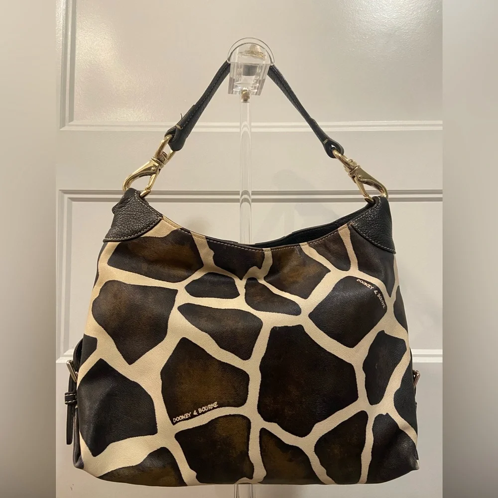 Dooney & Bourke *Blue Duck* Giraffe Print Hobo Bag, EUC
